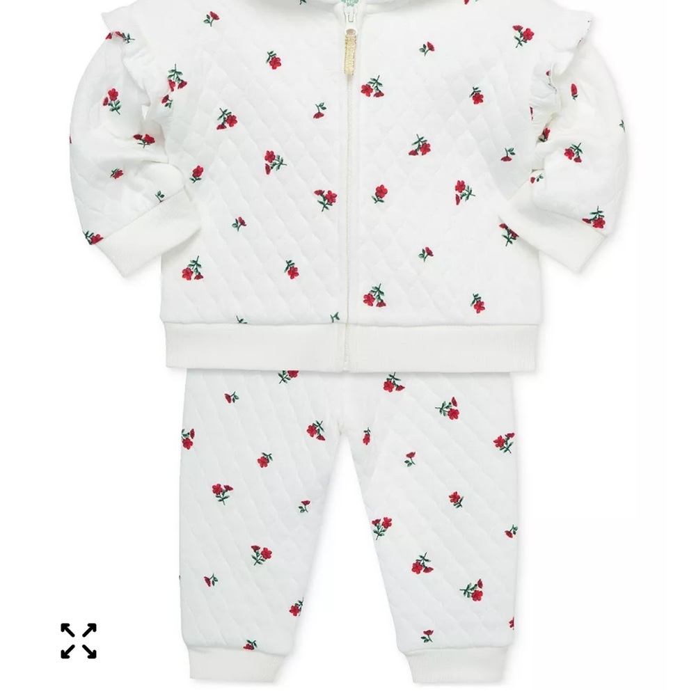 Little Me White and Red Floral Pajama Set